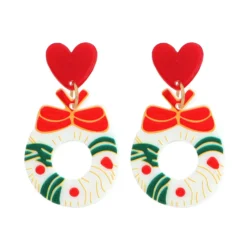 Christmas Wreath Dangle Earrings