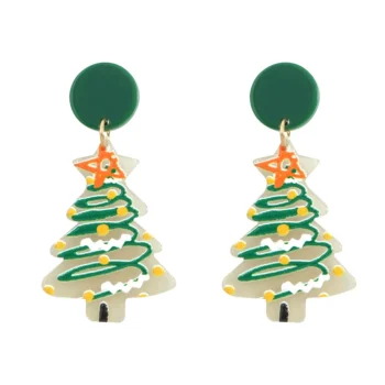 Christmas Tree Dangle Earrings