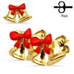 Golden Bells Christmas Earrings