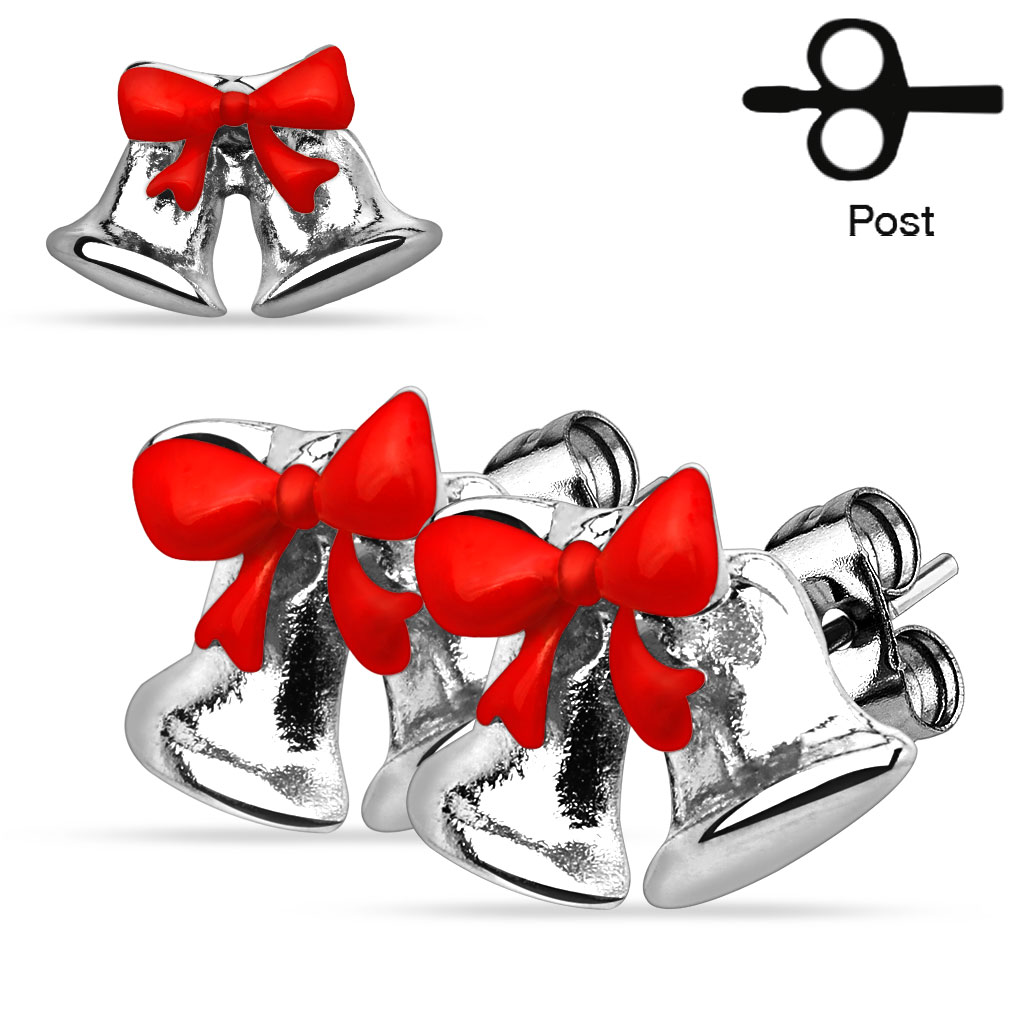 Silver Bells Christmas Earrings
