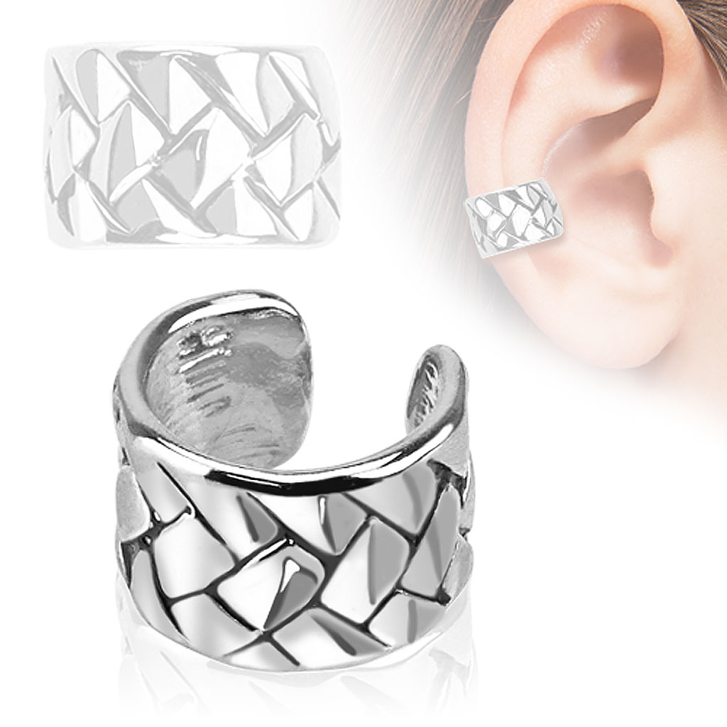 Non Piercing Ear Cuff with Lizard Skin Pattern