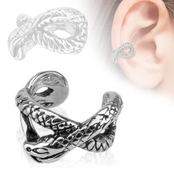 Non Piercing Ear Cuff with Entwined Snakes