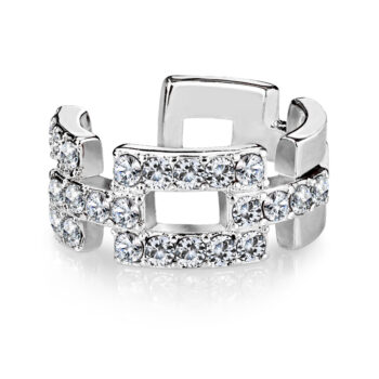 Non Piercing Ear Cuff with a Clear CZ Pattern - Image 4