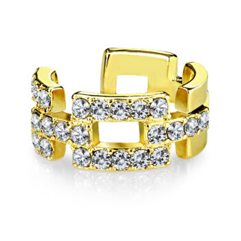 Non Piercing Ear Cuff with a Clear CZ Pattern - Image 5