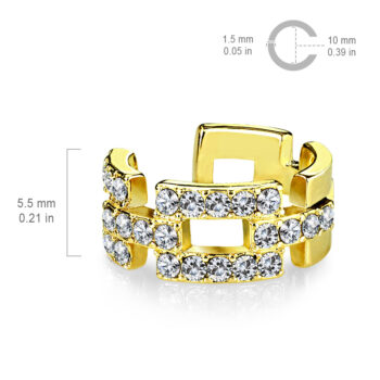 Non Piercing Ear Cuff with a Clear CZ Pattern - Image 2