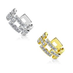 Non Piercing Ear Cuff with a Clear CZ Pattern