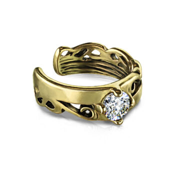 Non Piercing Ear Cuff with a Clear CZ Gem - Image 6