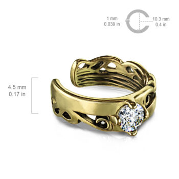 Non Piercing Ear Cuff with a Clear CZ Gem - Image 3