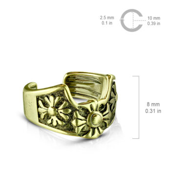 Non Piercing Ear Cuff with a Flower Pattern - Image 6