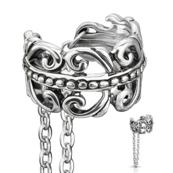 Non Piercing Ear Cuff with a Hanging Chain - Image 2