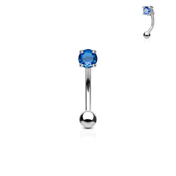 Curved Barbell with 3mm CZ Balls - Image 9