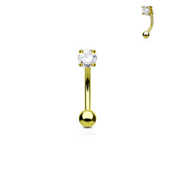 Curved Barbell with 3mm CZ Balls - Image 7