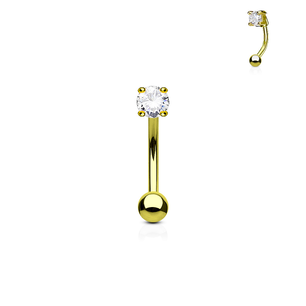 Curved Barbell with 3mm CZ Balls - Image 7