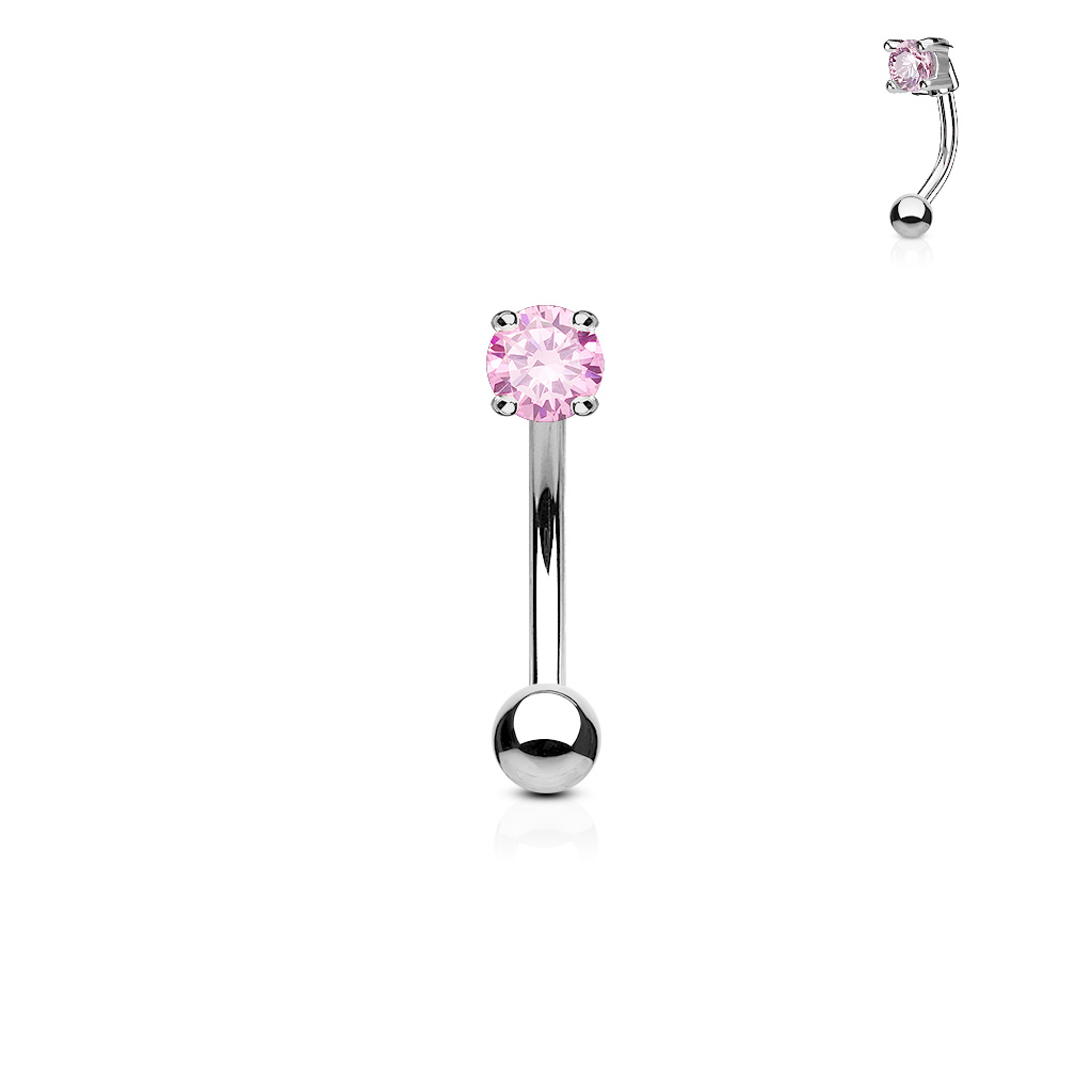 Curved Barbell with 3mm CZ Balls - Image 6