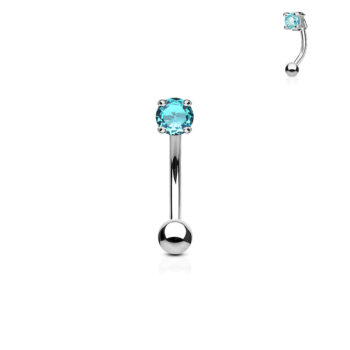 Curved Barbell with 3mm CZ Balls - Image 5