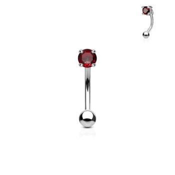 Curved Barbell with 3mm CZ Balls - Image 4