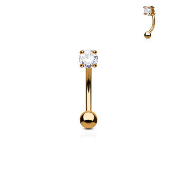 Curved Barbell with 3mm CZ Balls - Image 3