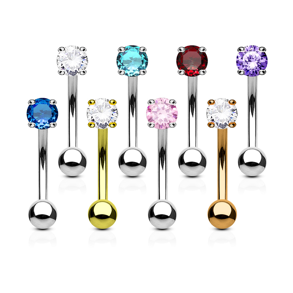 Curved Barbell with 3mm CZ Balls