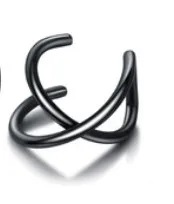 Non Piercing Ear Cuff with Twisted Rings