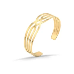 Gold Bangle with Entwined Pattern