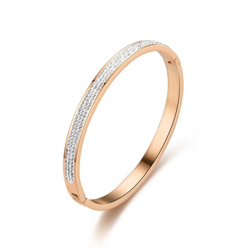 Hinged Bracelet with Clear CZ Gems - Image 3