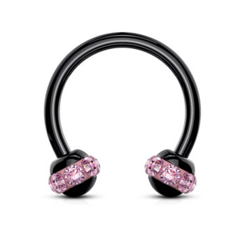 Horseshoe Barbell with Crystals Paved Balls - Image 11