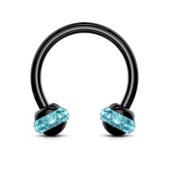 Horseshoe Barbell with Crystals Paved Balls - Image 10