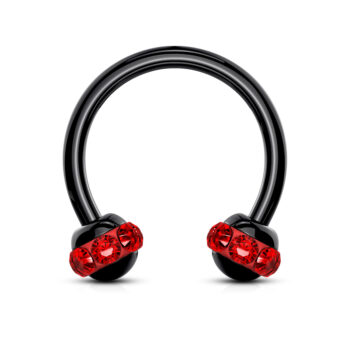 Horseshoe Barbell with Crystals Paved Balls - Image 9