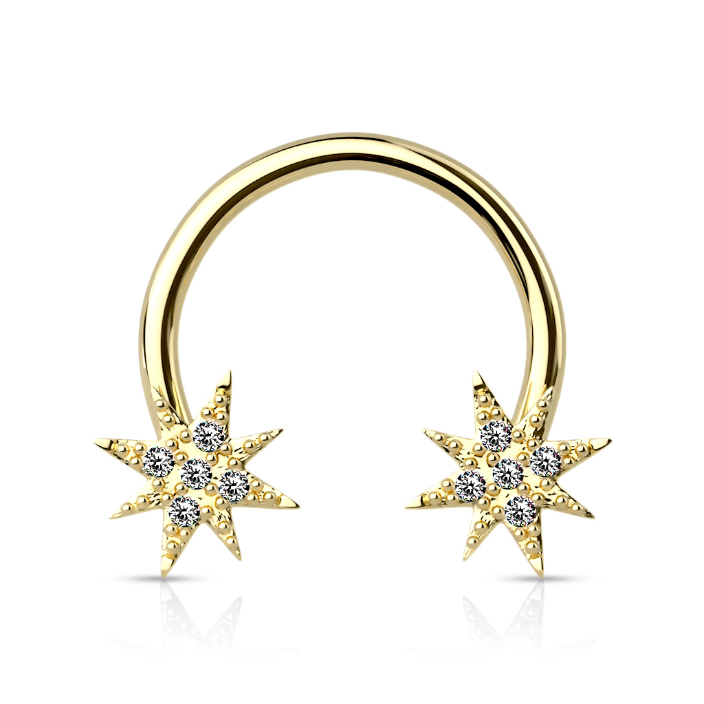 Horseshoe with CZ Star Ends - Image 3