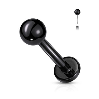 Black Labret with a Threadless Push in Top Ball