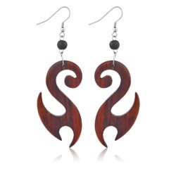Claw Wooden Dangle Earrings