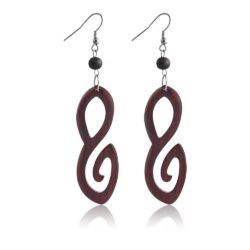 Twisted Wooden Dangle Earrings