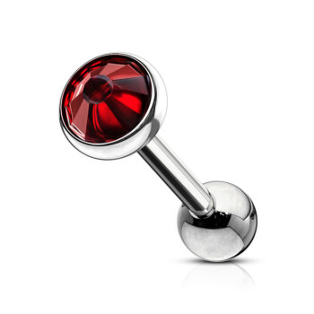 Cartilage Barbell with a Flat Crystal Ball - Image 3