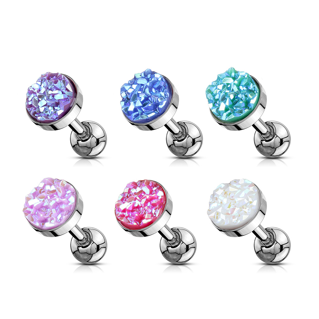 Cartilage Barbell with Druzy Stone - Image 11