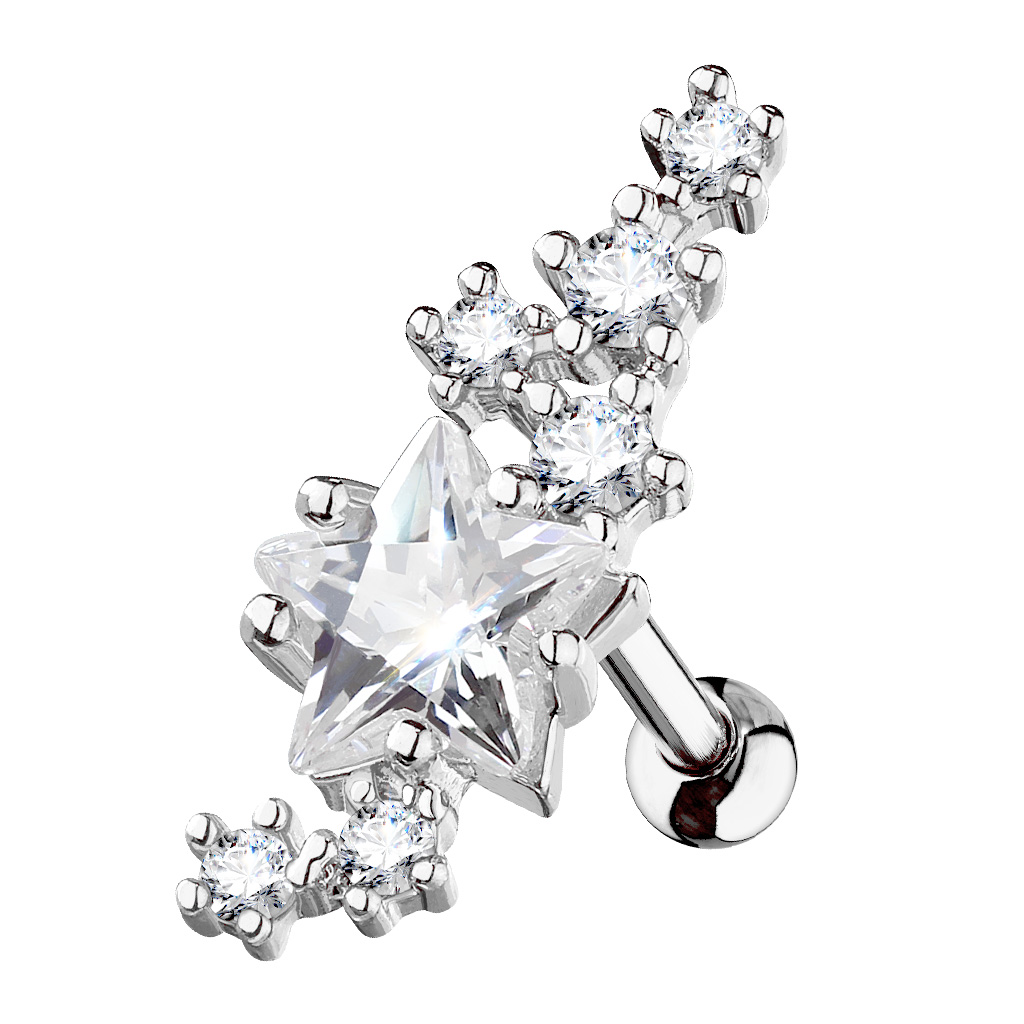 Centre Star Cartilage Barbell - Image 4