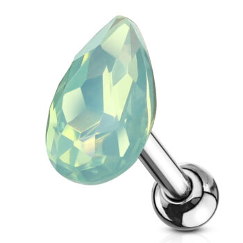 Cartilage Barbell with a Tear Drop Crystal - Image 5