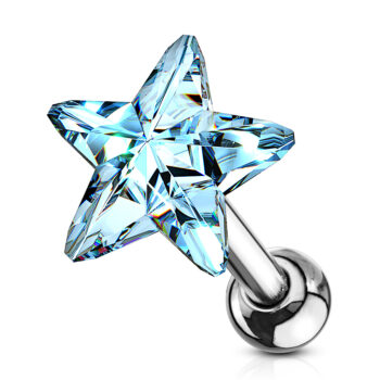 Cartilage Barbell with a Crystal Star - Image 8