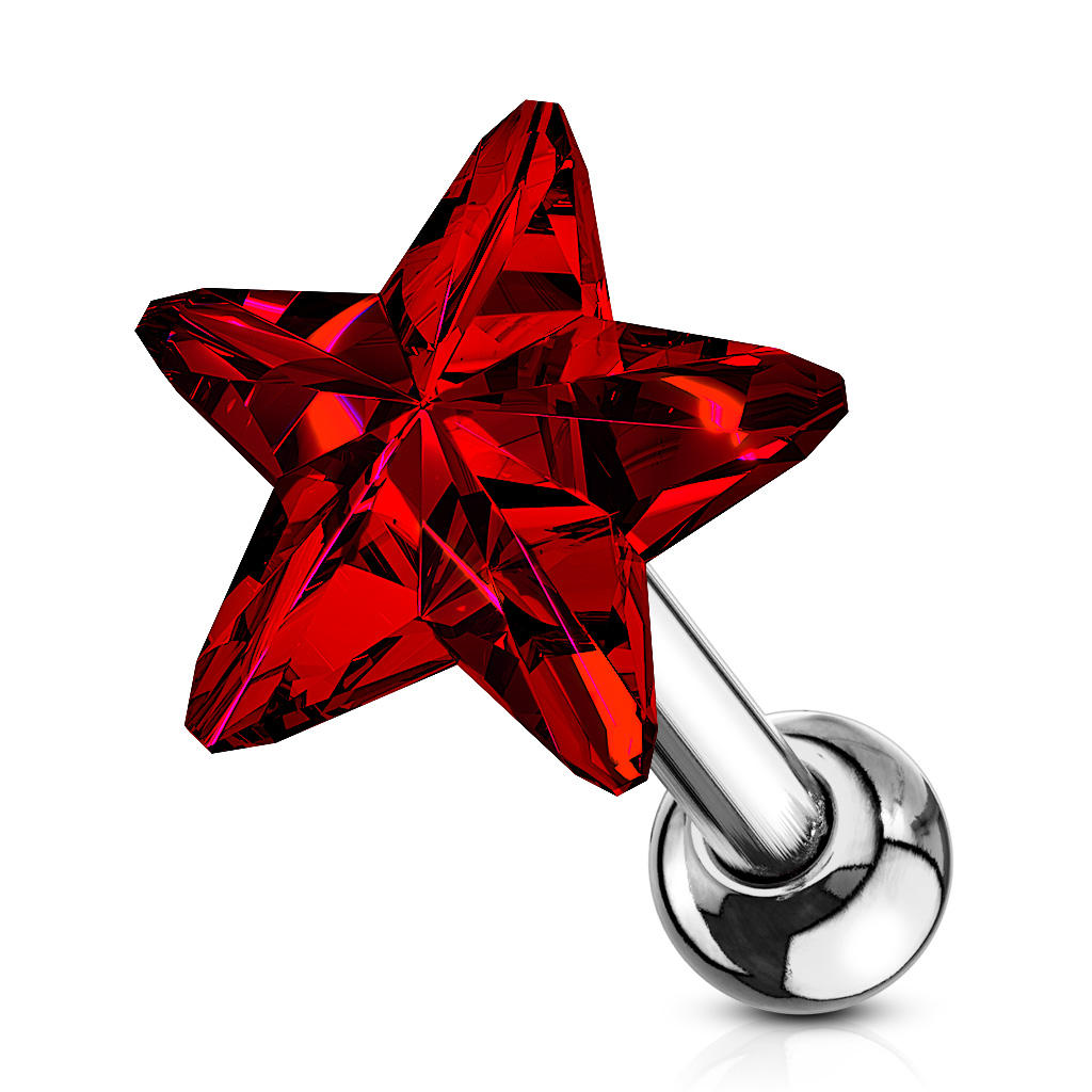 Cartilage Barbell with a Crystal Star - Image 6