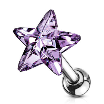 Cartilage Barbell with a Crystal Star - Image 5