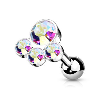 Cats Paw Cartilage Barbell with Crystal Gems - Image 8