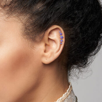 Cartilage Barbell Set with Five Opals - Image 2