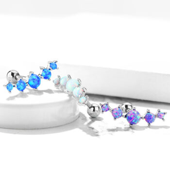 Cartilage Barbell Set with Five Opals