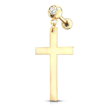 Cartilage Barbell with a Cross Dangle - Image 5