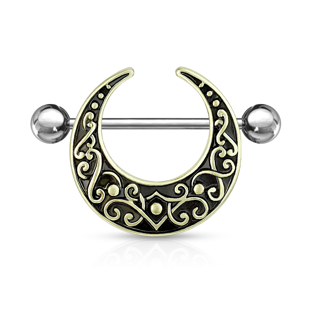 Nipple Shield with Antique Crescent Moon