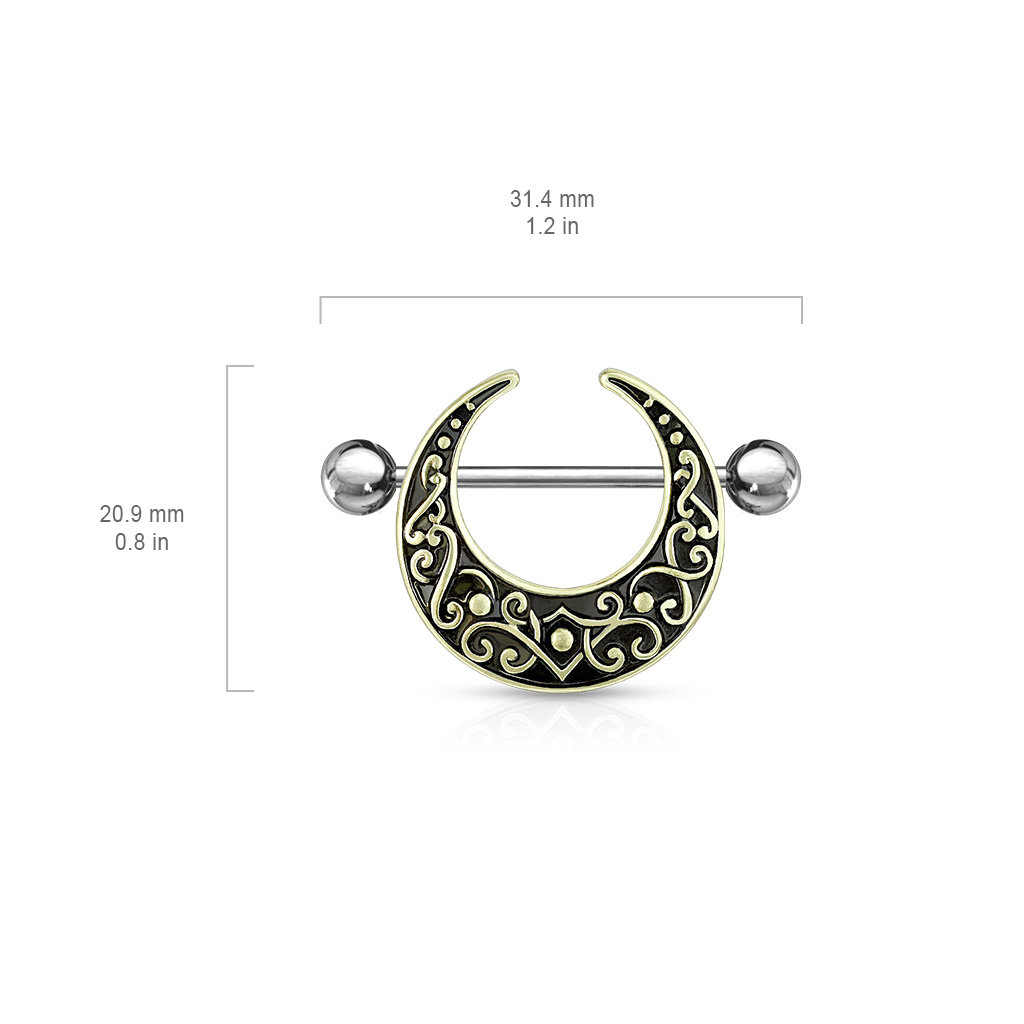 Nipple Shield with Antique Crescent Moon - Image 2