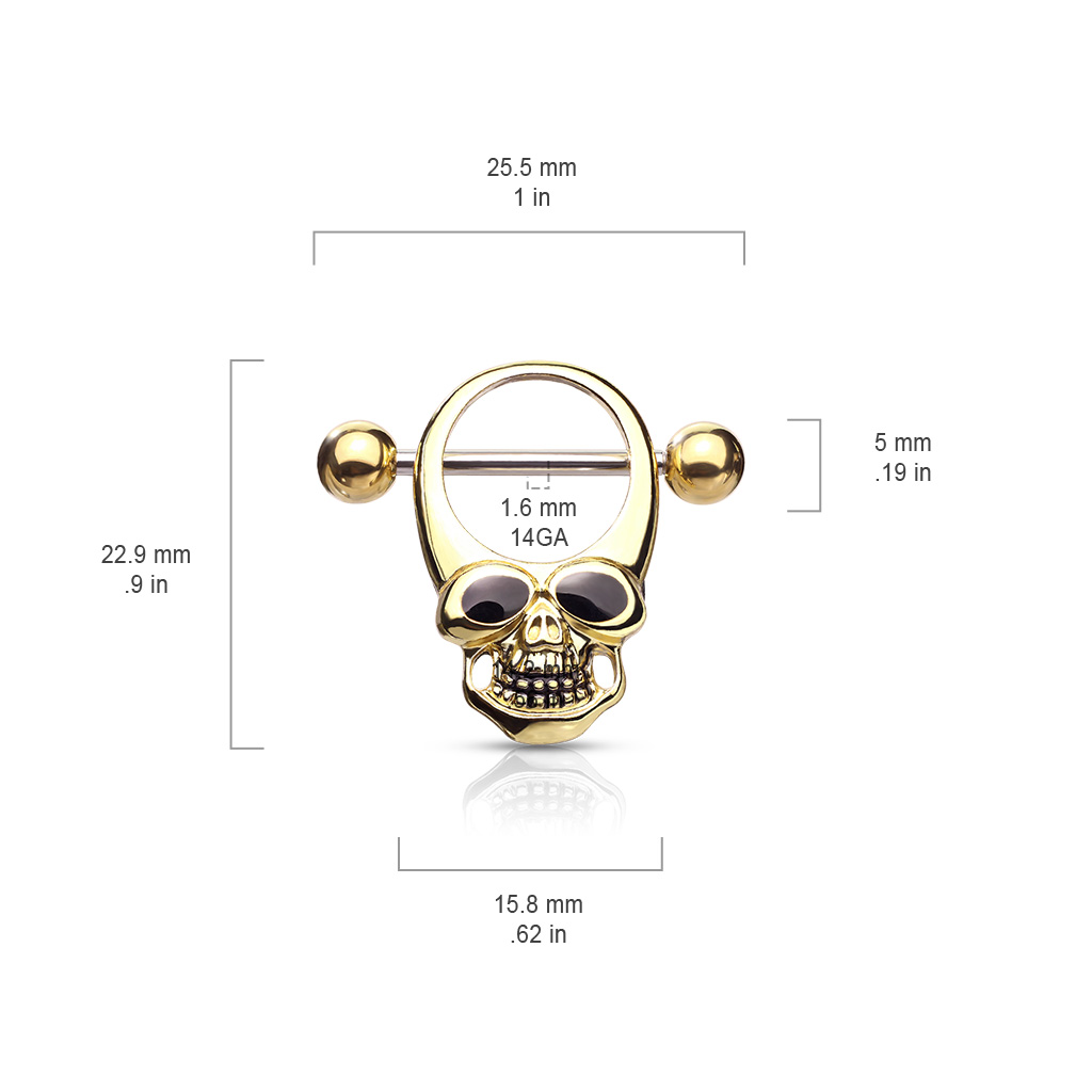 Nipple Shield with Enamelled Eyed Skull - Image 2