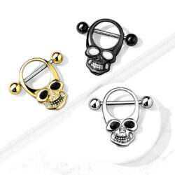 Nipple Shield with Enamelled Eyed Skull