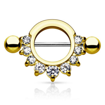 Nipple Shield with a Half Ring of Clear CZ Gems
