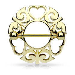 Nipple Shield with Hollow Tribal Hearts
