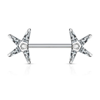 Nipple Bar with Crystal Star Ends - Image 2